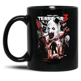 Terrifier 3 Heads Will Roll Black Coffee Mug, Gift Coffee Mug