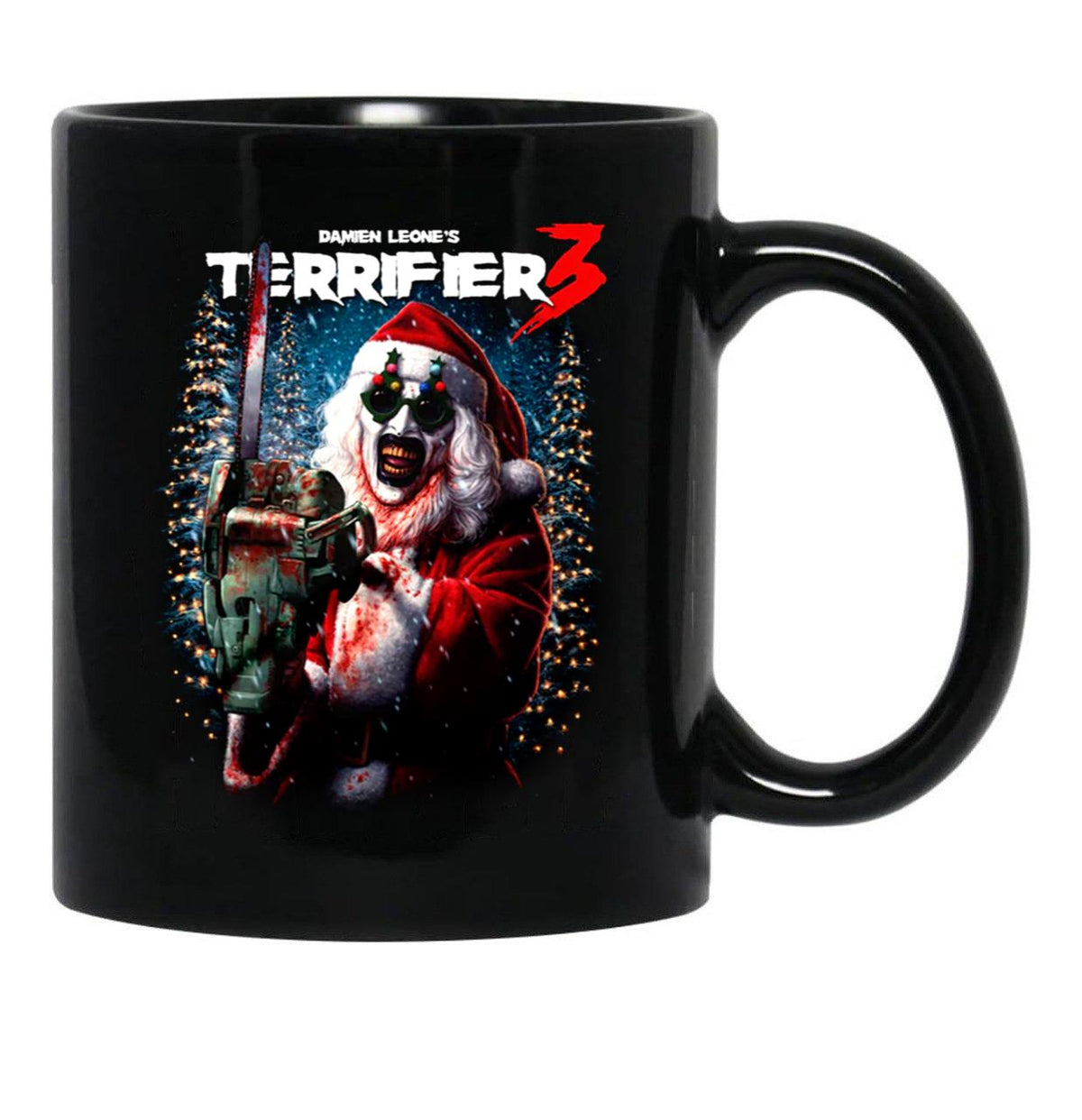 Terrifier 3 Merry Mayhem Black Coffee Mug, Gift Coffee Mug - Black