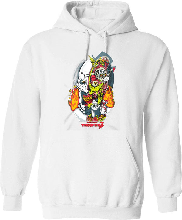Terrifier 3 Season of Slaughter Graphic Pullover Hoodie - White