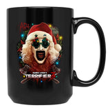 Terrifier 3 Yuletide Terror Black Coffee Mug, Gift Coffee Mug