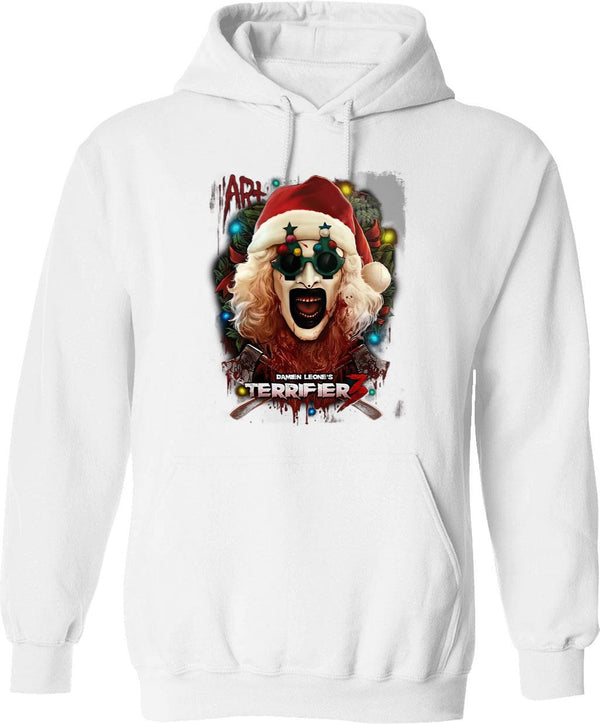 Terrifier 3 Yuletide Terror Graphic Pullover Hoodie - White
