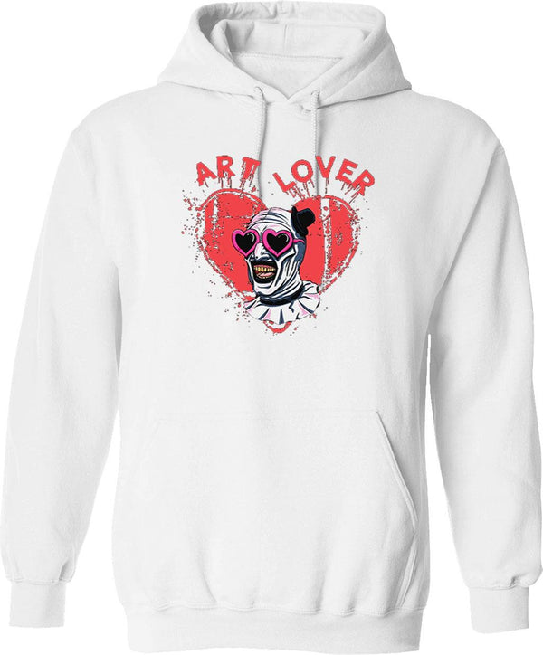 Terrifier Art The Clown Lover Graphic Pullover Hoodie - White