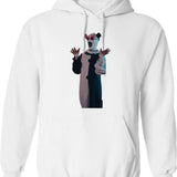Terrifier Art The Clown Sunglasses Graphic Pullover Hoodie - White