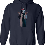 Terrifier Art The Clown Sunglasses Graphic Pullover Hoodie - Navy