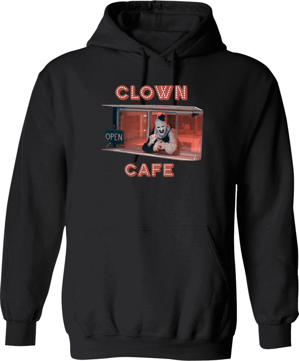 Terrifier Clown Cafe Essential Graphic Pullover Hoodie - Black