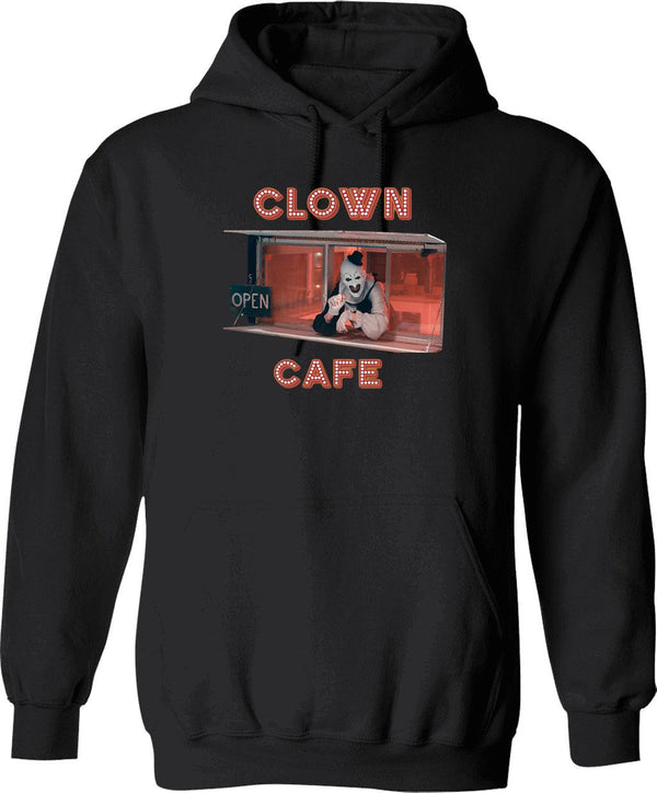 Terrifier Clown Cafe Essential Graphic Pullover Hoodie - Black