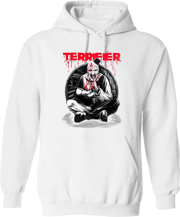Terrifier Hush Little Baby Graphic Pullover Hoodie - White