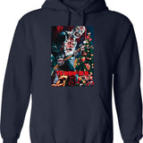 Terrifier Merry Christmas - Art The Clown Graphic Pullover Hoodie - Navy