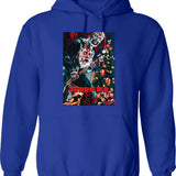 Terrifier Merry Christmas - Art The Clown Graphic Pullover Hoodie - Blue