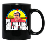 The Six Million Dollar Man Logo Vintage Black Coffee Mug, Gift Coffee Mug - Black