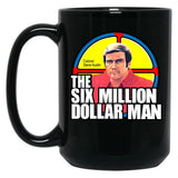 The Six Million Dollar Man Logo Vintage Black Coffee Mug, Gift Coffee Mug - Black