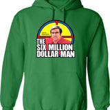The Six Million Dollar Man Logo Vintage Graphic Pullover Hoodie - Green