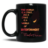The World Is A Stage The Radio Demon Hazbin Hotel Black Coffee Mug Black Coffee Mug, Gift Coffee Mug