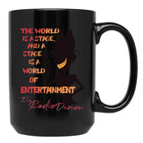 The World Is A Stage The Radio Demon Hazbin Hotel Black Coffee Mug Black Coffee Mug, Gift Coffee Mug