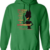 The World Is A Stage The Radio Demon Hazbin Hotel Black Graphic Pullover Hoodie - Green
