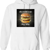 The World is My Big Mac Graphic Pullover Hoodie - White