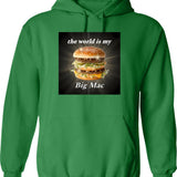 The World is My Big Mac Graphic Pullover Hoodie - Green