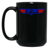 Top Cunt Funny Parody Women's Crop Top Tee Black Coffee Mug, Gift Coffee Mug - Black