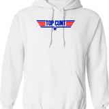 Top Cunt Funny Parody Women's Crop Top Tee Graphic Pullover Hoodie - White