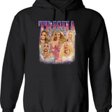 Trisha Paytas Trisha Paytas Hoodie Unisex SweatHoodie Back Side Print – Feel The Softness Graphic Pullover Hoodie - Black