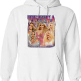 Trisha Paytas Trisha Paytas Hoodie Unisex SweatHoodie Back Side Print – Feel The Softness Graphic Pullover Hoodie - White