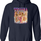 Trisha Paytas Trisha Paytas Hoodie Unisex SweatHoodie Back Side Print – Feel The Softness Graphic Pullover Hoodie - Navy