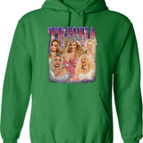 Trisha Paytas Trisha Paytas Hoodie Unisex SweatHoodie Back Side Print – Feel The Softness Graphic Pullover Hoodie - Green