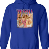 Trisha Paytas Trisha Paytas Hoodie Unisex SweatHoodie Back Side Print – Feel The Softness Graphic Pullover Hoodie - Blue