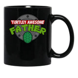 Turtley Awesome Father Awesome Fathers Day Black Coffee Mug, Gift Coffee Mug - Black