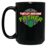 Turtley Awesome Father Awesome Fathers Day Black Coffee Mug, Gift Coffee Mug - Black