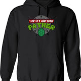 Turtley Awesome Father Awesome Fathers Day Graphic Pullover Hoodie - Black