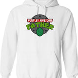 Turtley Awesome Father Awesome Fathers Day Graphic Pullover Hoodie - White