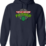 Turtley Awesome Father Awesome Fathers Day Graphic Pullover Hoodie - Navy