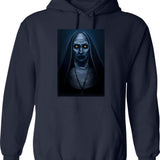 Valak Painting Graphic Pullover Hoodie - Navy