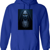 Valak Painting Graphic Pullover Hoodie - Blue