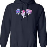 Vees Vox Valentino Velvet Hazbin Hotel - Popsicle Classic Graphic Pullover Hoodie - Navy