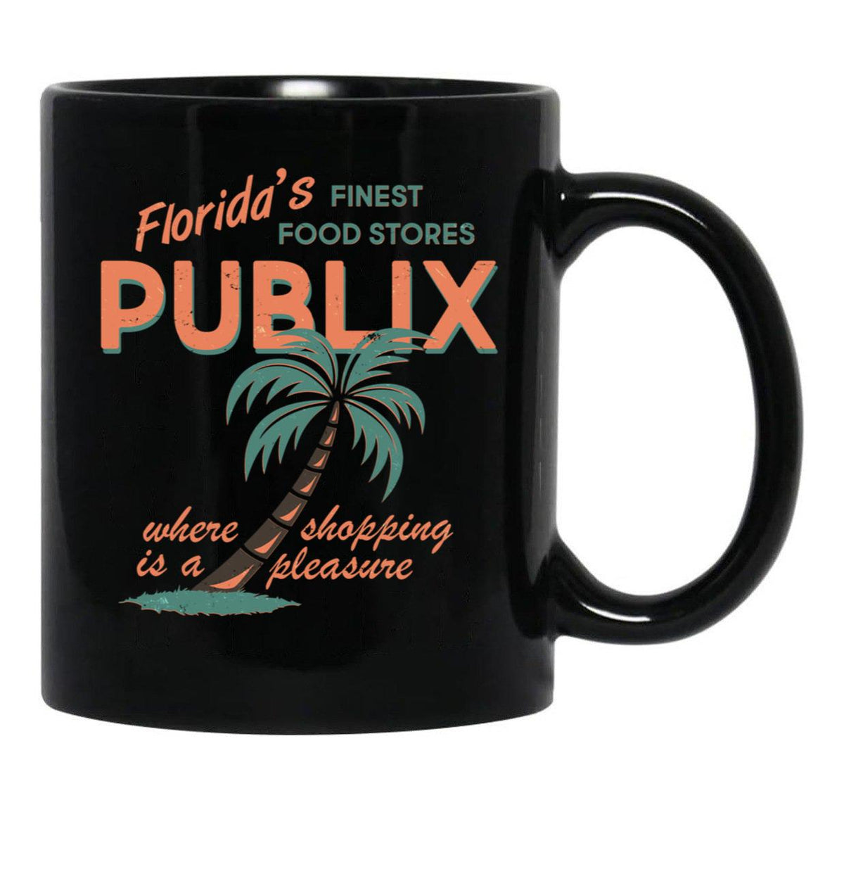 Vintage Publix Florida's Finest Food Stores Black Coffee Mug, Gift Coffee Mug - Black