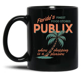 Vintage Publix Florida's Finest Food Stores Black Coffee Mug, Gift Coffee Mug