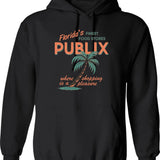 Vintage Publix Florida's Finest Food Stores Graphic Pullover Hoodie - Black