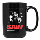 Vintage Saw 2004 Movie Promo Essential Black Coffee Mug, Gift Coffee Mug