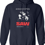 Vintage Saw 2004 Movie Promo Essential Graphic Pullover Hoodie - Navy