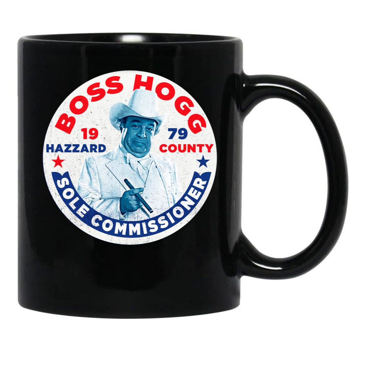 Vote Boss Hogg Dukes of Hazzard Black Coffee Mug, Gift Coffee Mug - Black