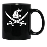 WSU Pirate Swing Your Sword Black Coffee Mug, Gift Coffee Mug - Black