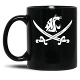 WSU Pirate Swing Your Sword Black Coffee Mug, Gift Coffee Mug