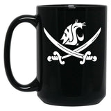 WSU Pirate Swing Your Sword Black Coffee Mug, Gift Coffee Mug - Black
