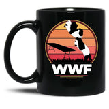 WWF Wrestling Pandas Black Coffee Mug, Gift Coffee Mug