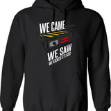 We Came We Saw We Kicked Its Ass Graphic Pullover Hoodie - Black