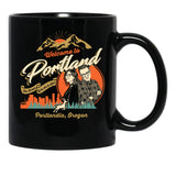 Welcome to Portlandia Black Coffee Mug, Gift Coffee Mug - Black