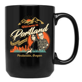 Welcome to Portlandia Black Coffee Mug, Gift Coffee Mug