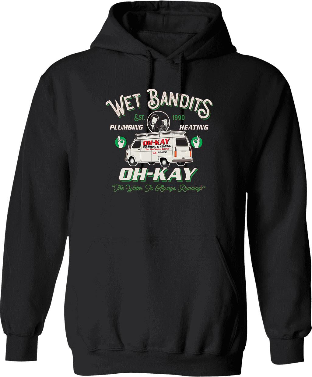 Wet Bandits Plumbing Heating Dks 3 Graphic Pullover Hoodie - Black